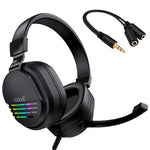 Auriculares Stereo PC / PS4 / PS5 / Xbox Gaming COOL Nitro con Adapt. Audio + Iluminación - PixelPlaza