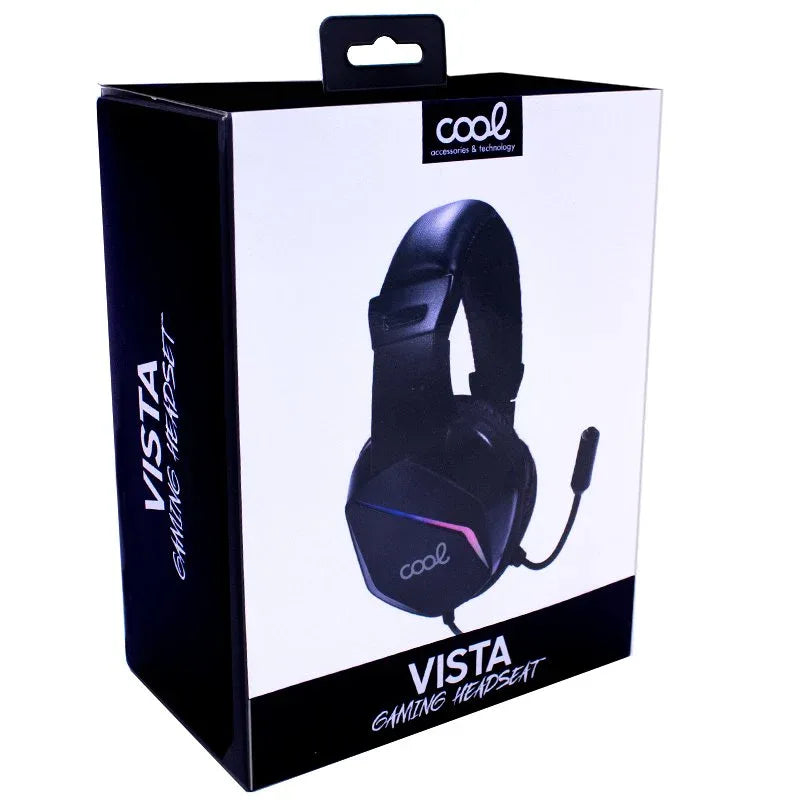 Auriculares Stereo PC / PS4 / PS5 / Xbox Gaming COOL Vista con Adapt. Audio + Iluminación - PixelPlaza