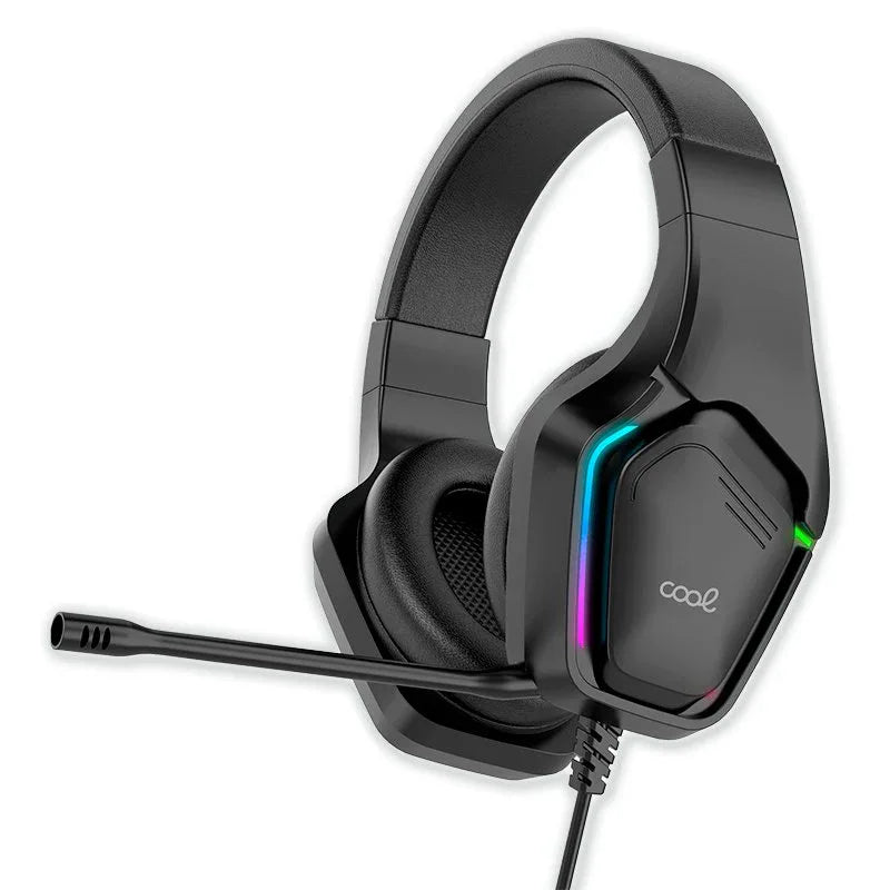 Auriculares Stereo PC / PS4 / PS5 / Xbox Gaming Led RGB COOL Exodus + Adapt. Audio - PixelPlaza