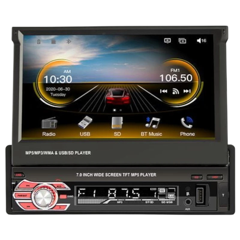 SWM 9601C-S 7 pulgadas Bluetooth/Mirror Link/ Carplay/USB/Negro Android Auto Autorradio 1 DIN
