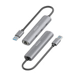 Hub USB Aisens ASUC-4P037-GR/ 3xUSB Tipo-C/ 1xRJ45/ Gris