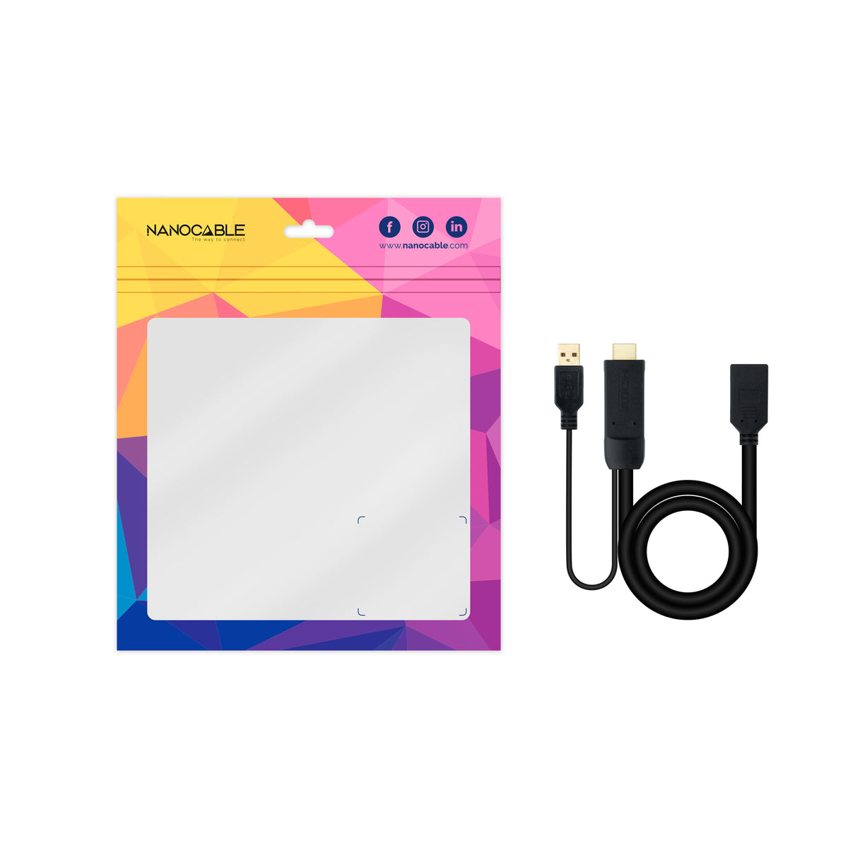 Cable Conversor Nanocable 10.16.0205/ HDMI Macho - DisplayPort Hembra/ 20cm/ Negro