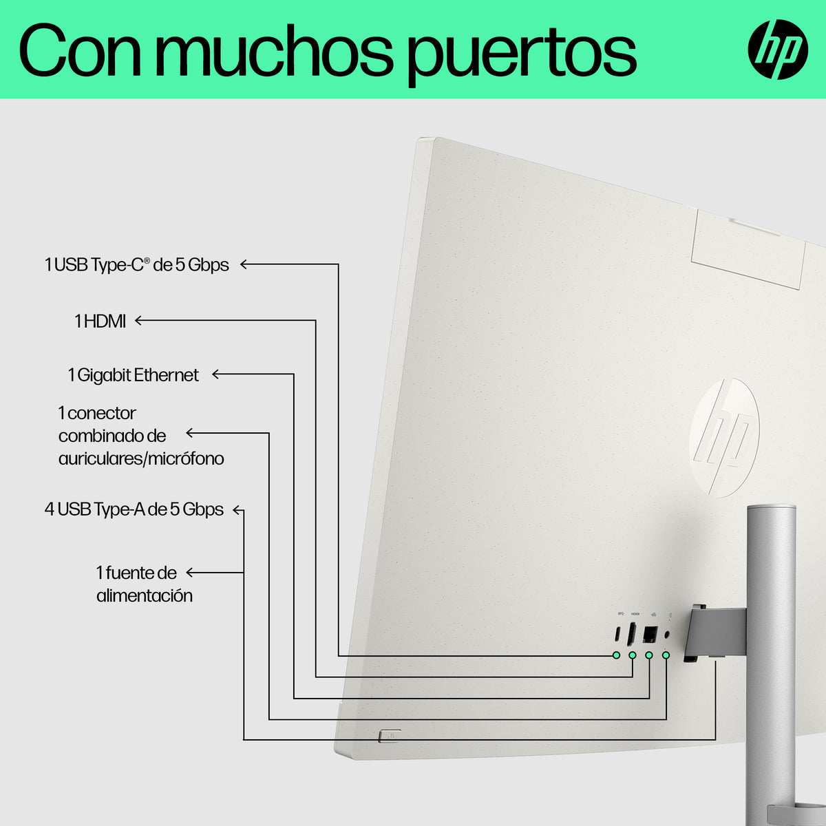 PC All in One HP 24-CR0158NS Intel Core i3-1315U/ 8GB/ 512GB SSD/ 23.8"/ Sin Sistema Operativo