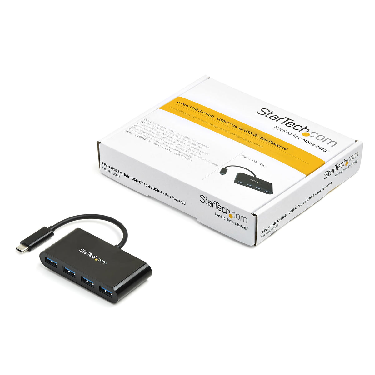 Hub startech hb30c4ab USB tipo c 4 en 1