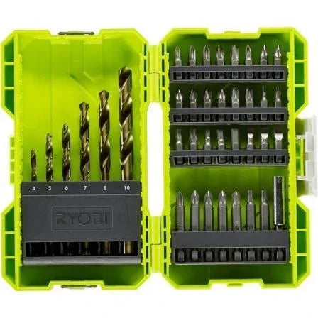 Estuche de 38 Puntas para Perforación y Atornillar Ryobi RAK38SDD - PixelPlaza