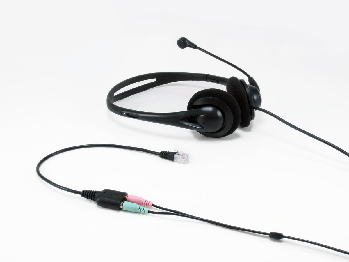Cable rj9 a 2 x jack 3.5mm Equip macho - hembra 0.25m