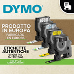 Cinta Rotuladora Adhesiva de Plástico Dymo D1 40913/ para Label Manager/ 9mm x 7m/ Negra-Blanca