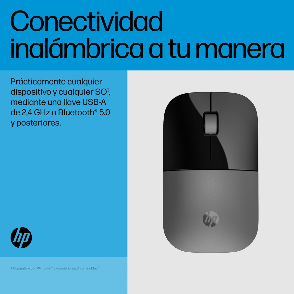 Ratón hp dual z3700 plata