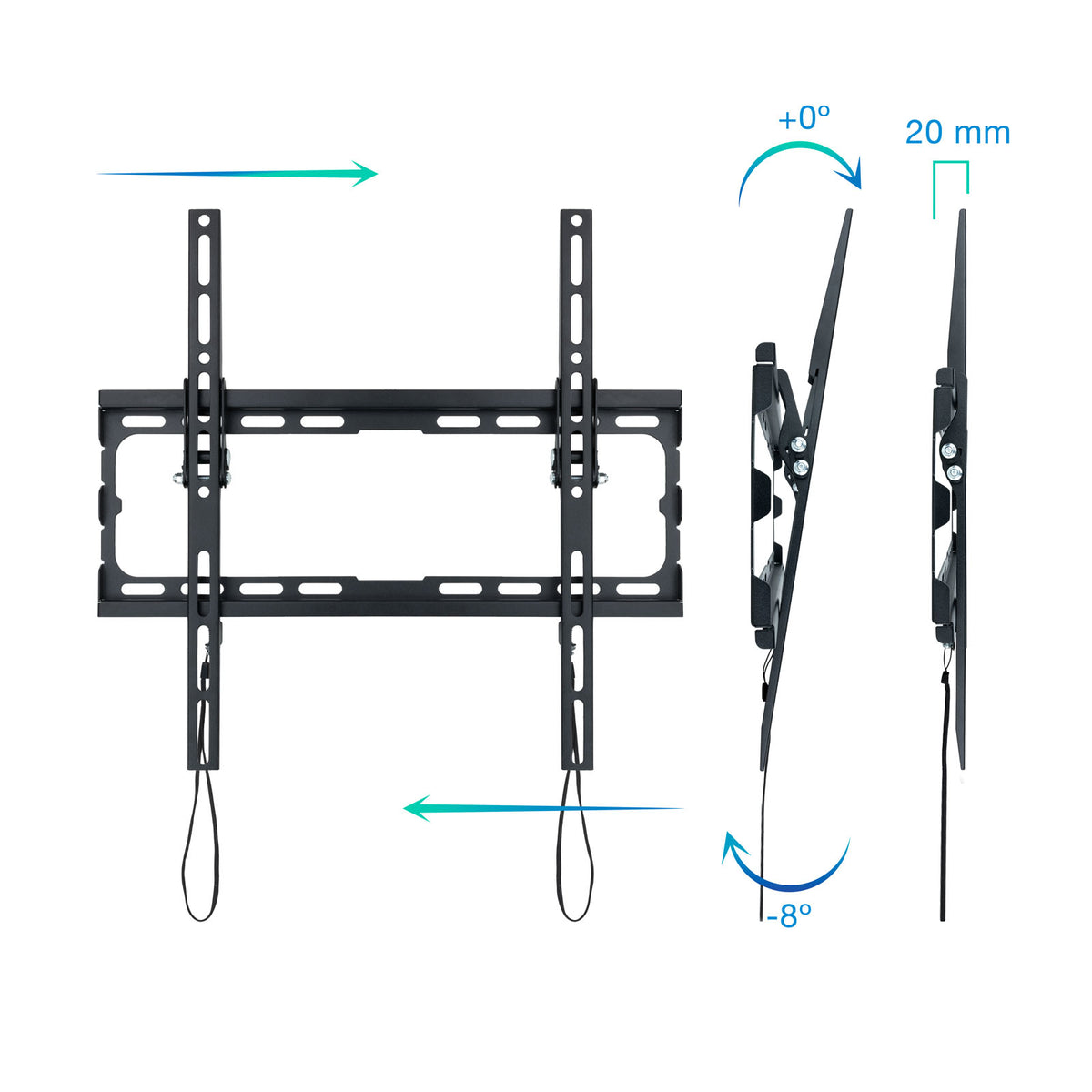 Soporte pared tv televisión monitor TooQ lp1071t - b 32 pulgadas - 70 pulgadas carga maxima 45kg
