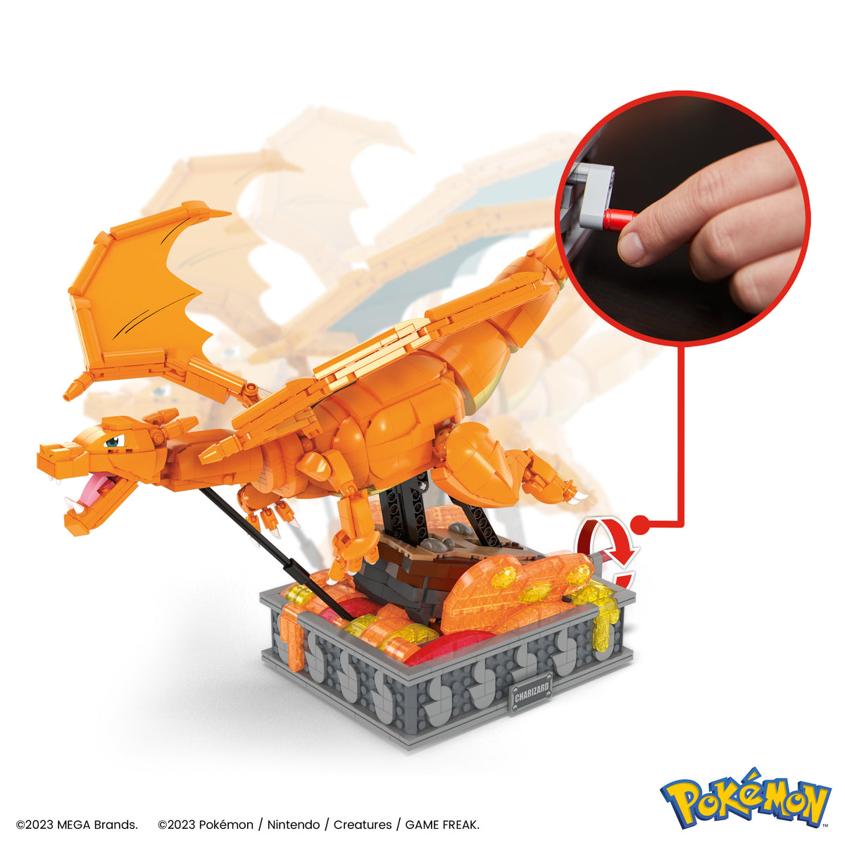 Figura Mattel mega construx motion pokemon motion charizard 1664 pcs