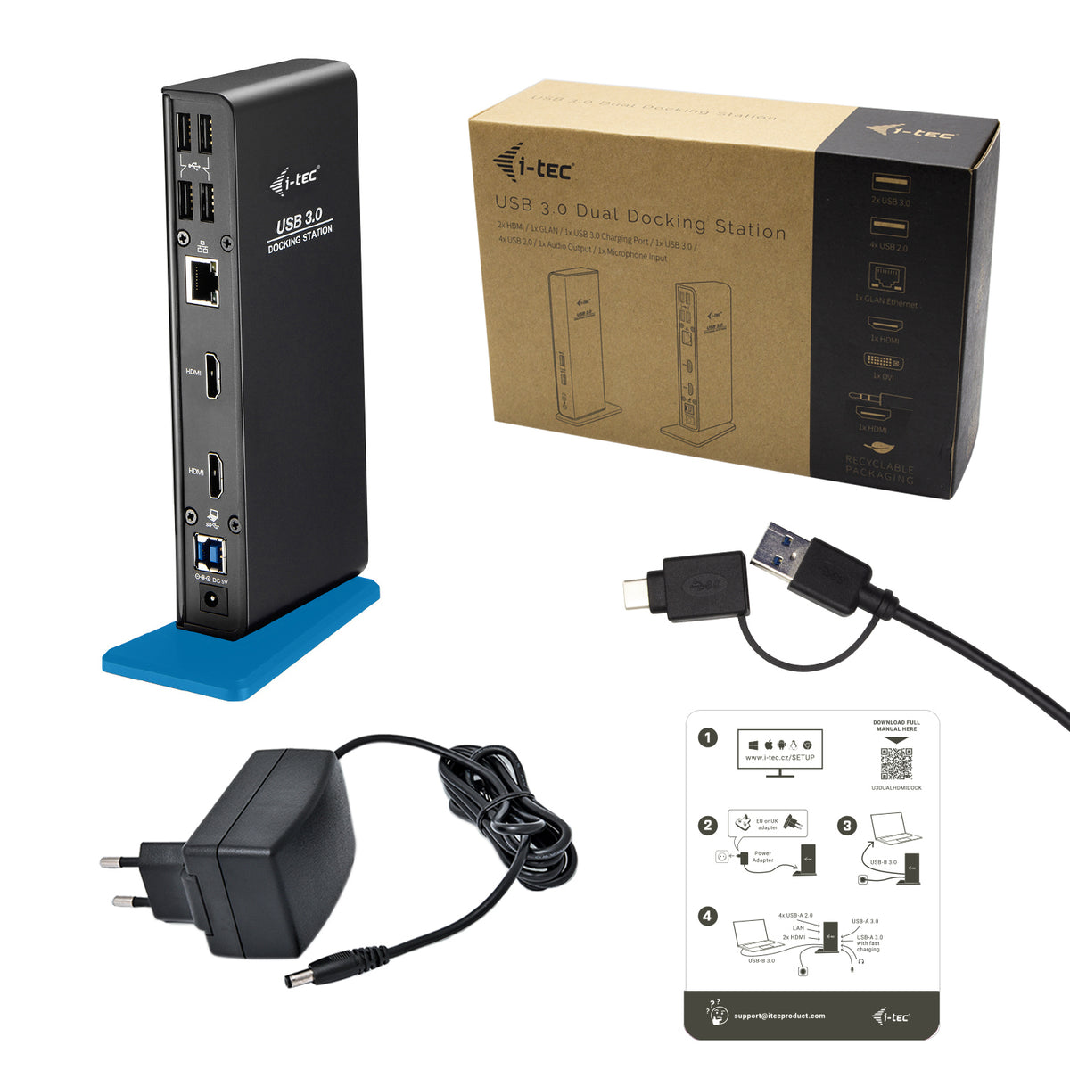 Docking station universal i - tec USB 3.0 - USB - c 2x HDMI