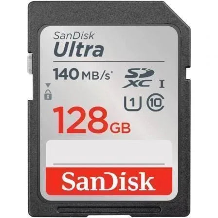 Tarjeta de Memoria SanDisk Ultra 128GB SD HC UHS-I - SDXC/ Clase 10/ 140MBs - PixelPlaza
