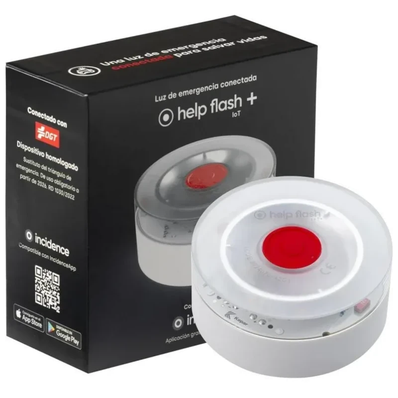 Help Flash IOT Plus 290 candelas Homologada por DGT 3.0 Geolocalizable Blanco - Baliza de emergencia
