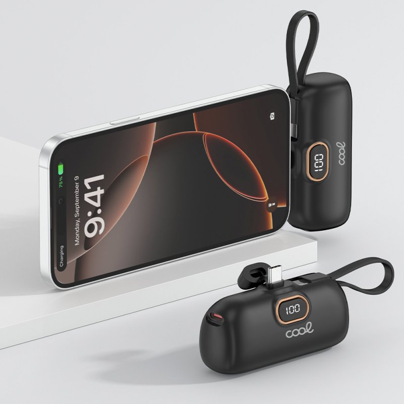 Bateria Externa Power Bank 5.000 mAh COOL Cápsula Negro