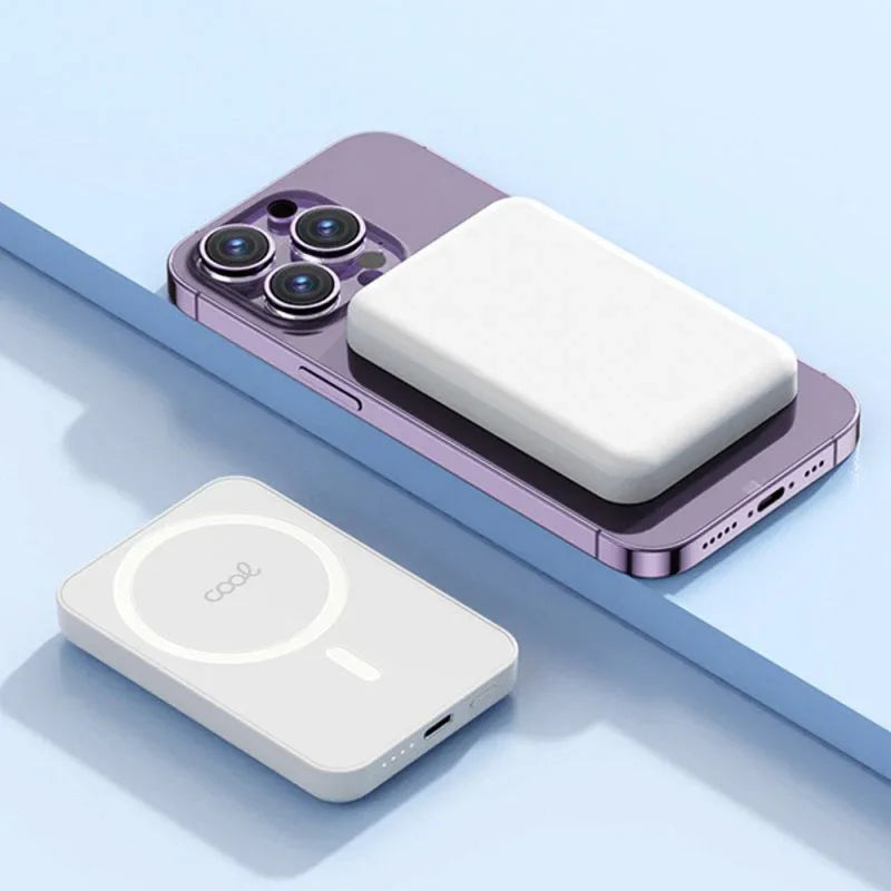 Bateria Externa Universal MAGNÉTICA Power Bank Qi 5000 mAh COOL Blanco - PixelPlaza