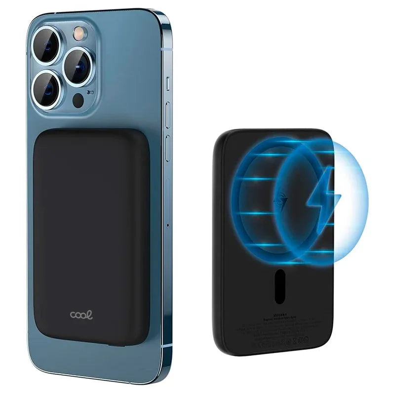 Bateria Externa Universal MAGNÉTICA Power Bank Qi 5000 mAh COOL Negro - PixelPlaza