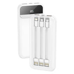 Batería Externa Universal Power Bank 10.000 mAh Carga Rápida 22.5W (3 cables) Blanco - PixelPlaza