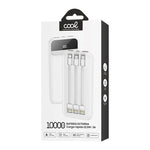 Batería Externa Universal Power Bank 10.000 mAh Carga Rápida 22.5W (3 cables) Blanco - PixelPlaza