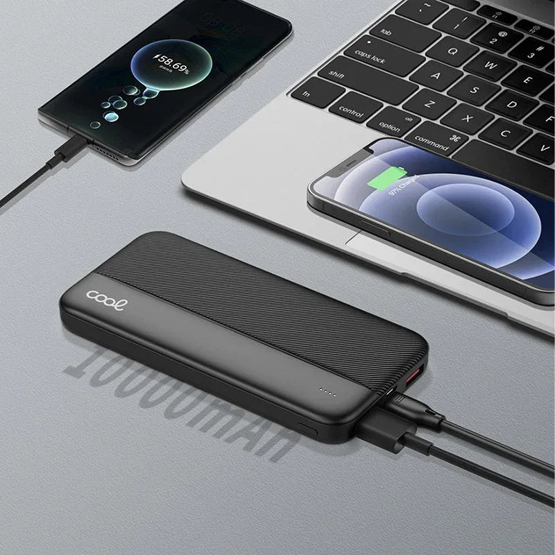 Bateria Externa Universal Power Bank 10.000 mAh COOL (3A / 20W PD) Negro - PixelPlaza