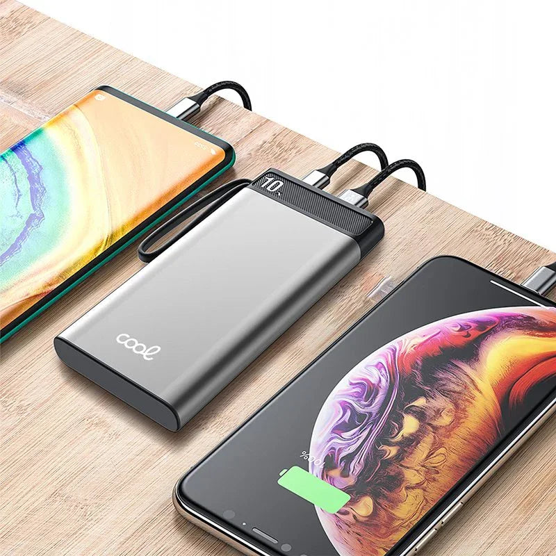 Bateria Externa Universal Power Bank 10.000 mAh COOL (3A / 20W PD) Silver - PixelPlaza