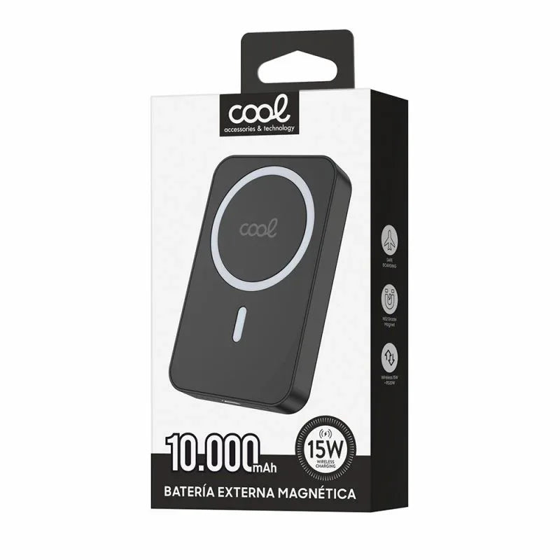 Bateria Externa Universal Power Bank 10.000 mAh Magnética COOL Negro - PixelPlaza