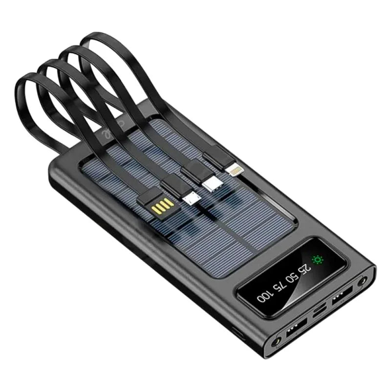 Bateria Externa Universal Power Bank 10.000 mAh + Panel Solar COOL (4 Conexiones) - PixelPlaza
