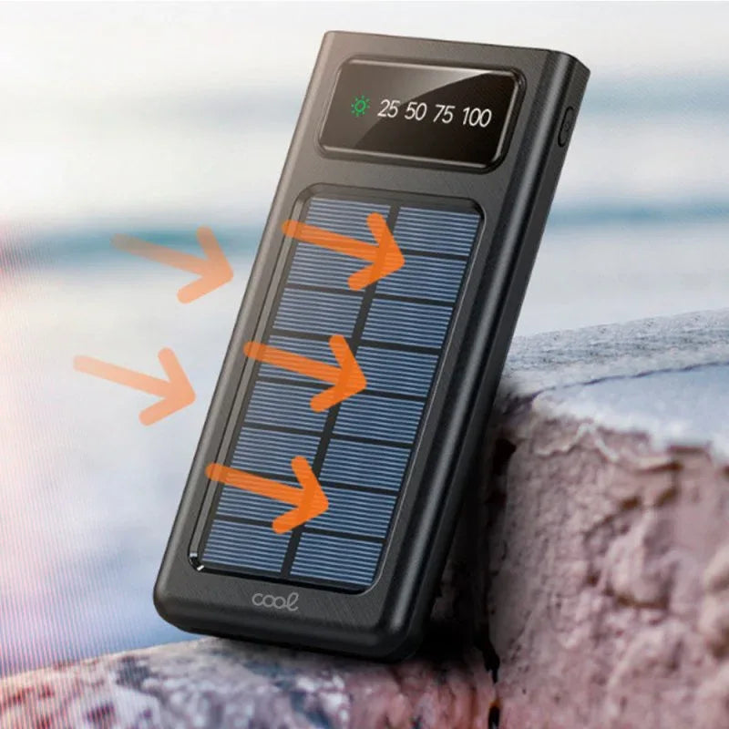 Bateria Externa Universal Power Bank 10.000 mAh + Panel Solar COOL (4 Conexiones) - PixelPlaza