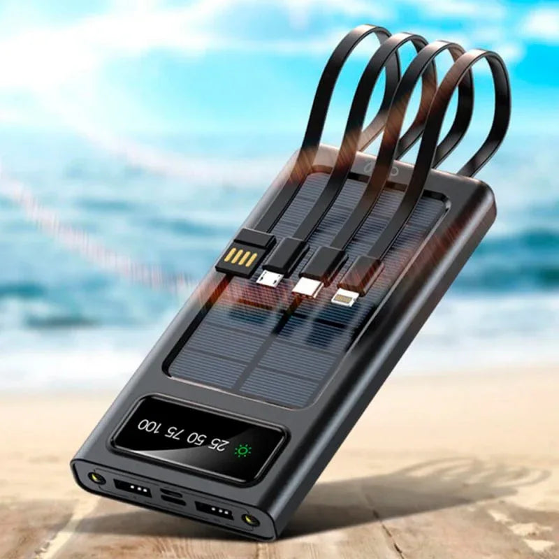 Bateria Externa Universal Power Bank 10.000 mAh + Panel Solar COOL (4 Conexiones) - PixelPlaza