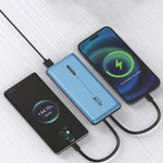 Batería Externa Universal Power Bank 10.000 mAh PD 22.5W (2 cables) Azul - PixelPlaza