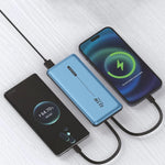 Batería Externa Universal Power Bank 10.000 mAh PD 22.5W (2 cables) Azul - PixelPlaza