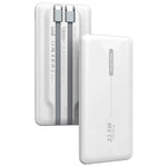 Batería Externa Universal Power Bank 10.000 mAh PD 22.5W (2 cables) Blanco - PixelPlaza