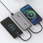 Batería Externa Universal Power Bank 10.000 mAh PD 22.5W (2 cables) Gris - PixelPlaza
