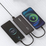 Batería Externa Universal Power Bank 10.000 mAh PD 22.5W (2 cables) Negro - PixelPlaza