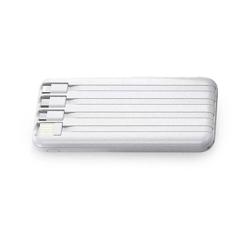 Batería Externa Universal Power Bank 10.000 mAh + Qi Carga Inalámbrica (4 conexiones) Blanco - PixelPlaza