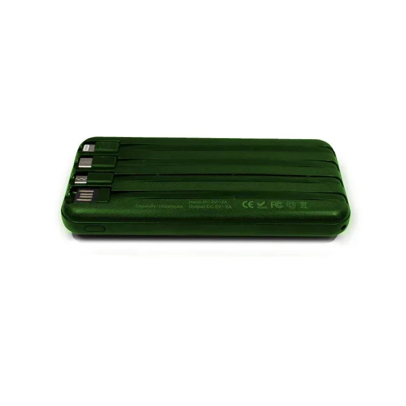 Batería Externa Universal Power Bank 10.000 mAh + Qi Carga Inalámbrica (4 conexiones) Verde - PixelPlaza