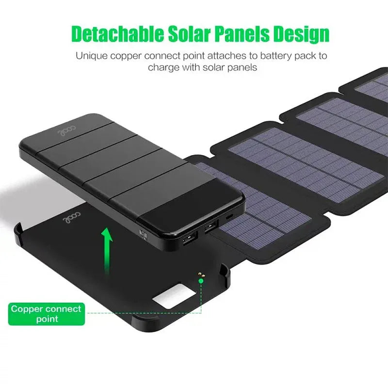 Bateria Externa Universal Power Bank Solar 10.000 mAh con 4 Paneles Solares COOL - PixelPlaza
