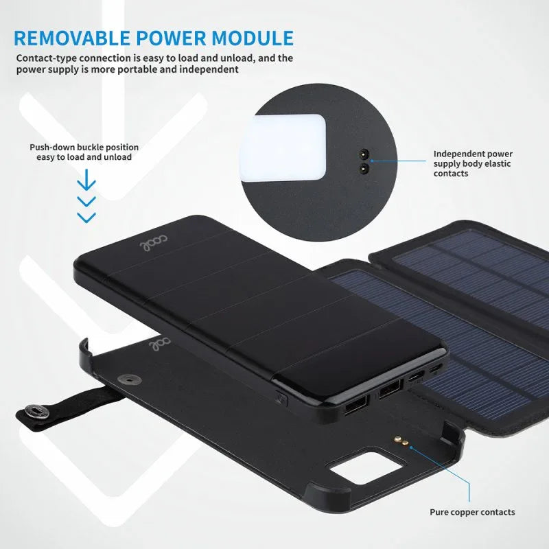 Bateria Externa Universal Power Bank Solar 10.000 mAh con 4 Paneles Solares COOL - PixelPlaza