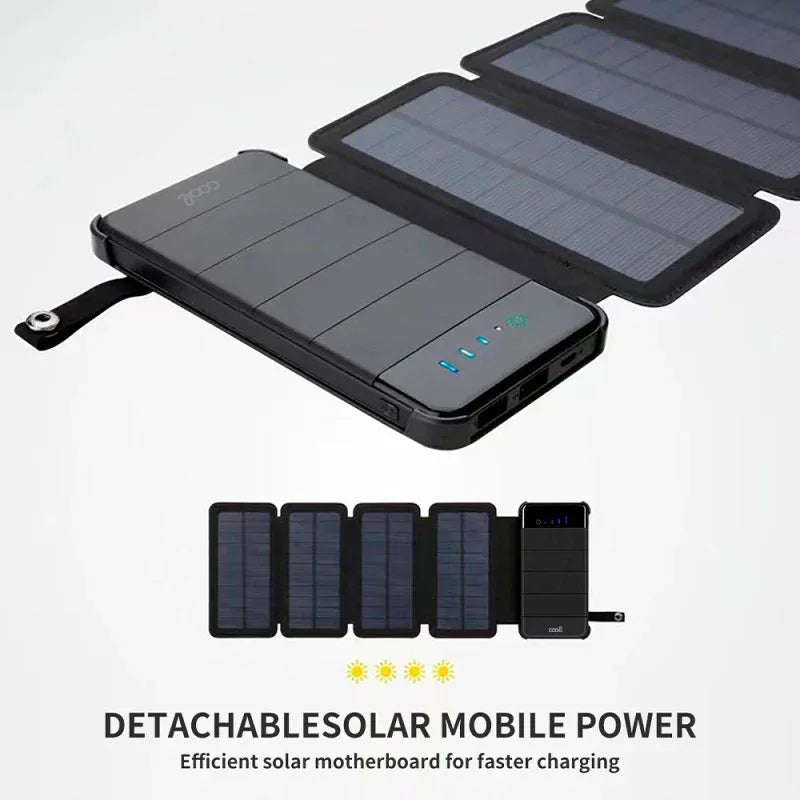 Bateria Externa Universal Power Bank Solar 10.000 mAh con 4 Paneles Solares COOL - PixelPlaza