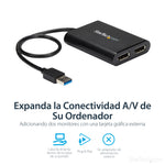 Adaptador USB 3.0 a dp 4K UHD startech 0.30m - macho - hembra - negro