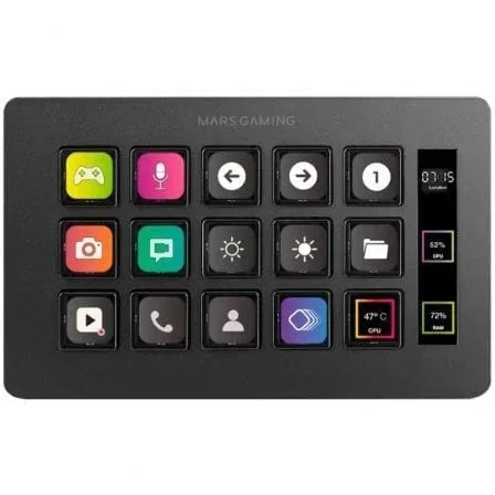 Stream Deck Slim Mars Gaming MSD-ONE/ 15 Teclas LCD/ Negro - PixelPlaza