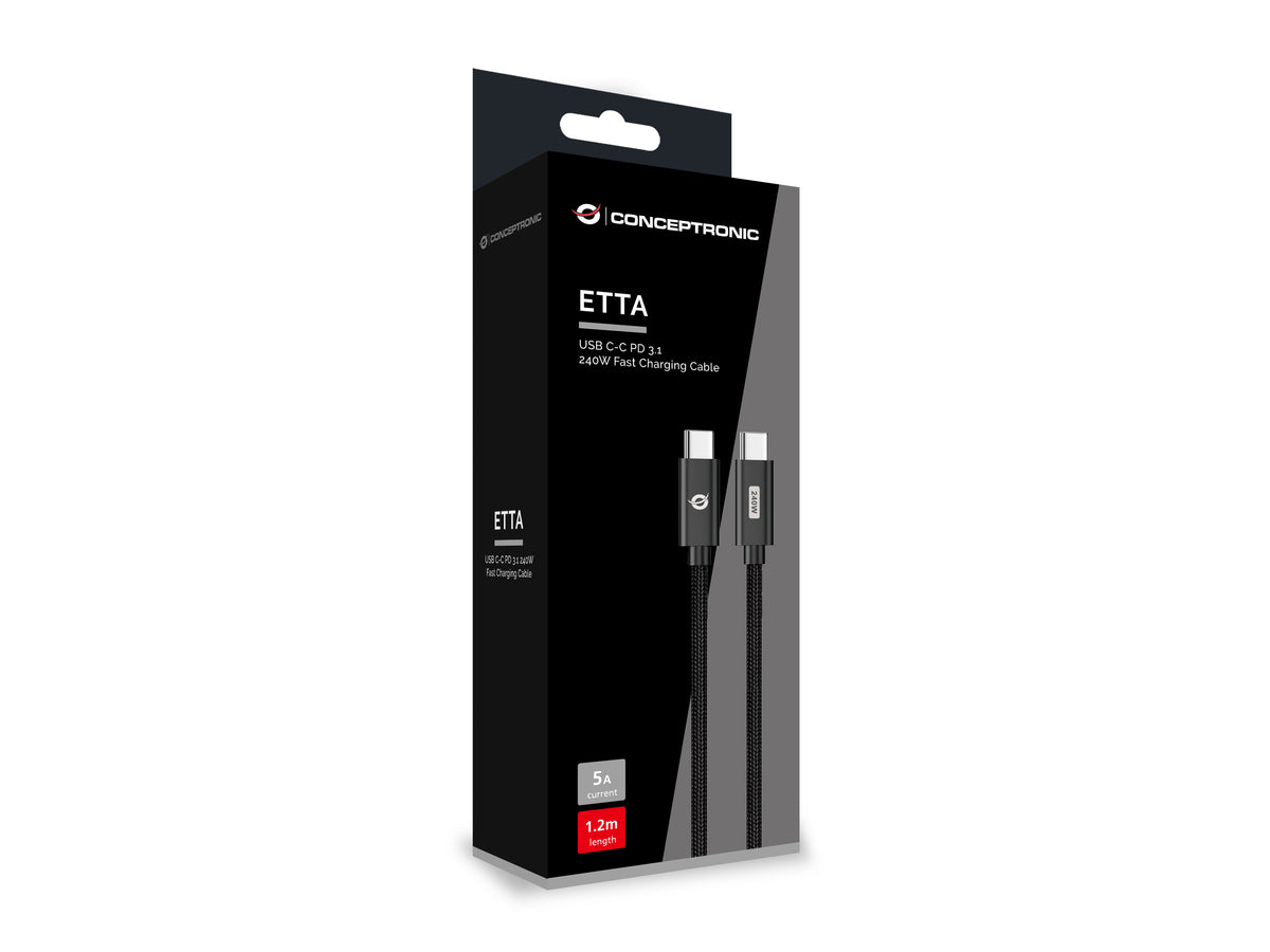 Cable USB tipo c Conceptronic 1.2m · macho - macho - pd 3.1 - 240w