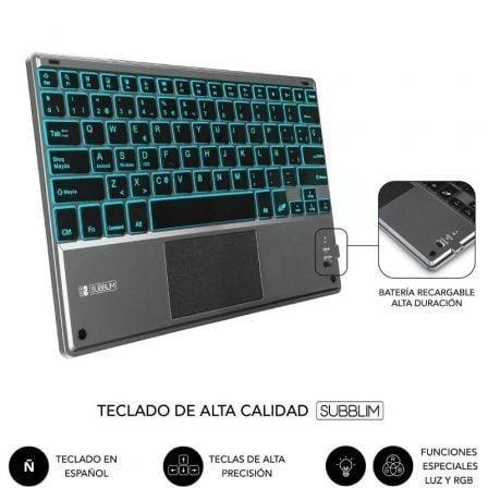 Funda con Teclado Subblim KeyTab Pro BT para Tablet iPad 10.9" 10a Gen/ Negra - PixelPlaza