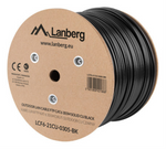 Bobina para exterior Lanberg cat.6 ftp RJ45 solido cobre fluke tested awg23 305m negro