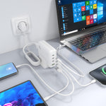 Cargador Sobremesa GaN Aisens ASCH-140W4P055-W/ 3xUSB Tipo-C/ 1xUSB/ 140W