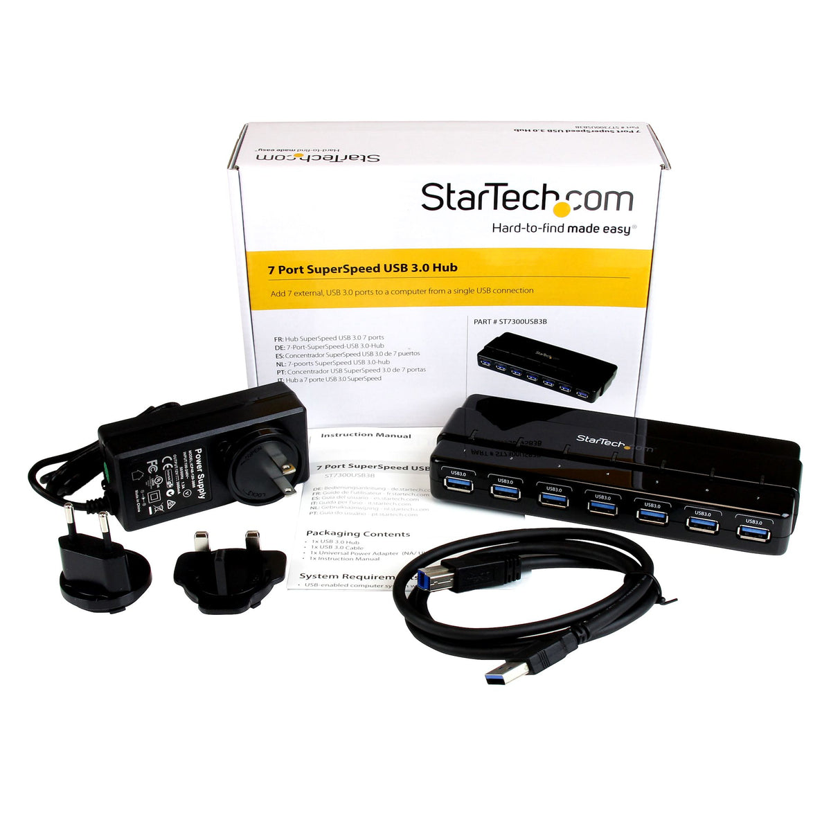 Hub startech st7300usb3b 7 en 1