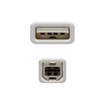 Cable USB 2.0 Impresora Nanocable 10.01.0103/ USB Tipo-B Macho - USB Macho/ 1.8m/ Beige