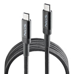 Cable USB 2.0 Tipo-C NGS KNOT/ USB Tipo-C Macho - USB Tipo-C Macho/ Hasta 100W/ 480Mbps/ 2m/ Negro