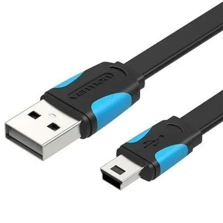 Cable USB 2.0 Vention VAS-A14-B100/ Mini USB Macho - USB Macho/ 480Mbps/ 1m/ Azul y Negro - PixelPlaza