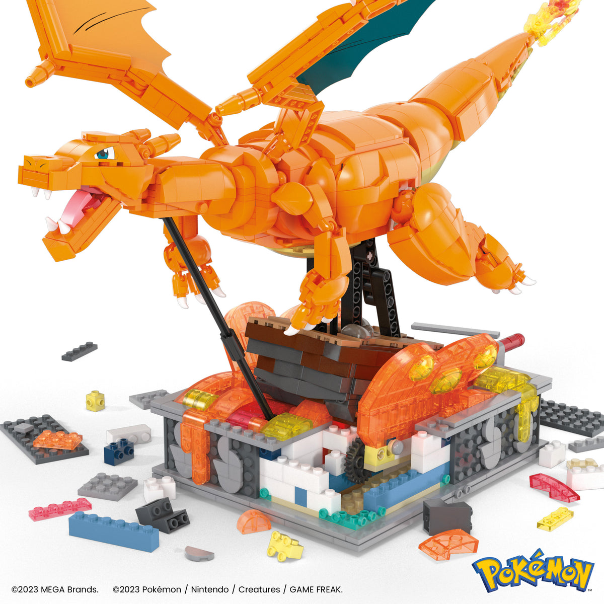 Figura Mattel mega construx motion pokemon motion charizard 1664 pcs