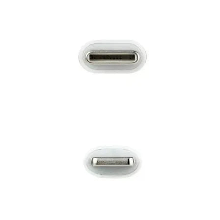 Cable USB 2.0 Tipo-C Lightning Nanocable 10.10.0602/ USB Tipo-C Macho - Lightning Macho/ 2m/ Blanco - PixelPlaza